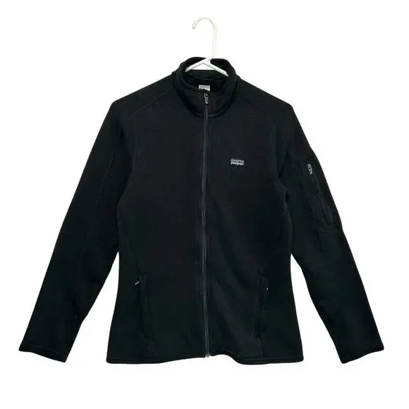Patagonia Better Sweater Jacket Womens Sz S Black Full Zip Fleece Lined Travel - Picture 2 of 8